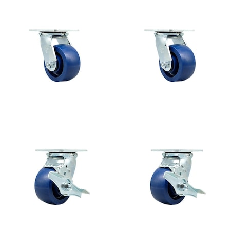 Service Caster Tool Box Caster Wheel Set 4'' Solid Polyurethane Swivel Casters, 4PK TOOL-SCC-30CS420-SPUB-2-TLB-2